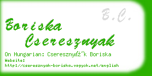boriska cseresznyak business card